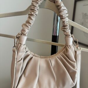 Amazon Cream Ruched Shoulder Bag